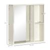 kleankin 24.75" x 25.5" Bathroom Medicine Cabinet with Mirror, Storage Shelf, Over Toilet Bathroom Cabinet Wall Mounted for Living Room and Laundry Room, White view 3