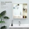 kleankin 24.75" x 25.5" Bathroom Medicine Cabinet with Mirror, Storage Shelf, Over Toilet Bathroom Cabinet Wall Mounted for Living Room and Laundry Room, White view 4