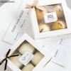 Crysdaralovebi 10pcs White Paper Box DIY Handmade Cake Candy Packaging Cookies Wedding Delicious Baking Birthday Gfit Supplies Stickers (15x15x5cm,Box and Sticker) view 2