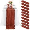 10 Pcs Terracotta Cheesecloth Table Runner 10FT, Gauze Table Runner for Wedding Reception Sheer Bridal Shower Birthday Party Boho Table Decoration, Rustic Romantic Wedding Runner view 1
