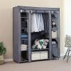 69" Portable Closet Wardrobe, Freestanding Closet Wardrobe with Non-Woven Fabric, Closet Storage Organizer with 12 Shelves and 1 Clothes Hanging Rails, Easy to Assemble (58" x 17" x 68.8", Gray) view 1