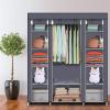 69" Portable Closet Wardrobe, Freestanding Closet Wardrobe with Non-Woven Fabric, Closet Storage Organizer with 12 Shelves and 1 Clothes Hanging Rails, Easy to Assemble (58" x 17" x 68.8", Gray) view 2