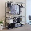 69" Portable Closet Wardrobe, Freestanding Closet Wardrobe with Non-Woven Fabric, Closet Storage Organizer with 12 Shelves and 1 Clothes Hanging Rails, Easy to Assemble (58" x 17" x 68.8", Gray) view 3