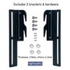 4pcs 711 Bolt-On to Hook-On Bed Frame Conversion Brackets for Headboard or Footboard,Bed Hook Adapter kit with Hardware, Hook on Bed Rails Brackets(Black) view 3