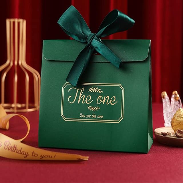 Crysdaralovebi New Creative Wedding Candy Box high-end Wedding Companion Gift Box Wedding Candy Cookie Bag Birthday Box (D,50PCS)