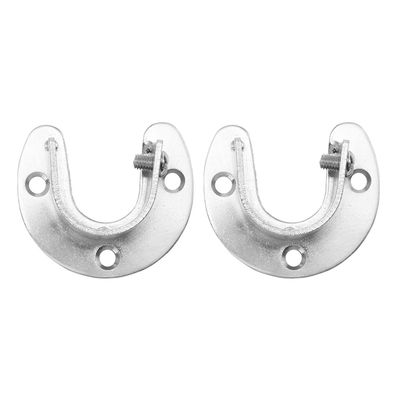 DOITOOL 2pcs Closet Rod Socket Bracket Half-opening Flange Holder for Shower Curtain Clothes Drying and Wardrobe Rods Easy Installation Design