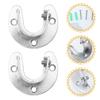 DOITOOL 2pcs Closet Rod Socket Bracket Half-opening Flange Holder for Shower Curtain Clothes Drying and Wardrobe Rods Easy Installation Design view 2