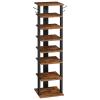 HOOBRO 8 Tiers Vertical Shoe Rack, Wooden Shoe Storage Organizer with Hooks, Narrow Shoe Tower for 8 Pairs, Space Saving, for Entryway, Living Room, Bedroom, Rustic Brown BF07XJ01G1 view 1