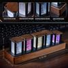 Adventurers Nixie Tube Clock,Walnut Wood RGB Digital Clock,Retro Modern Desktop Clock,No Assembly Required Pseudo Glow Tube Clock ,Decoration Desktop, Gift, Black Walnut view 4