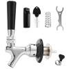 MRbrew Draft Beer Shank Faucet Kit, 1-1/2'' Beer Shank No Leak 1/4'' Beer Line Nipple Barb Fitting Beer Shank Tap for Kegerator Brewing with Self-Closing Beer Tap, Stainless Steel Core for Beer Party view 1