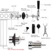 MRbrew Draft Beer Shank Faucet Kit, 1-1/2'' Beer Shank No Leak 1/4'' Beer Line Nipple Barb Fitting Beer Shank Tap for Kegerator Brewing with Self-Closing Beer Tap, Stainless Steel Core for Beer Party view 2