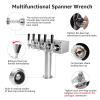 MRbrew Draft Beer Shank Faucet Kit, 1-1/2'' Beer Shank No Leak 1/4'' Beer Line Nipple Barb Fitting Beer Shank Tap for Kegerator Brewing with Self-Closing Beer Tap, Stainless Steel Core for Beer Party view 3