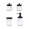 Beaupretty 1set Glass Bathroom Accessories Jar Style Lotion Bottle Toothbrush Holder and Swab Container Practical Stylish for Use Keep Your Bathroom Organized view 1