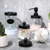 Beaupretty 1set Glass Bathroom Accessories Jar Style Lotion Bottle Toothbrush Holder and Swab Container Practical Stylish for Use Keep Your Bathroom Organized view 3