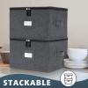 popoly China Storage Containers Hard Shell Inside 12" W x 8" H, Dinner Plate Storage Containers for Dishes, Dinnerware with 24 Felt Dividers, Hold 24 Plates, Storage Stackable (2 Pack Grey) view 2