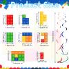 30 Pcs Building Blocks Party Favors Hanging Swirl Decoration Set with Single Double Hanging Swirl for Building Block Theme Birthday Ceiling Decor view 2