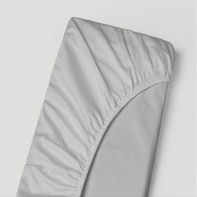 Extra Deep Pocket Bottom Fitted Sheet - 1000-Thread-Count Egyptian Cotton Single Fitted Sheet Only, Extra Deep Pockets California King Size - Fits Upto 24-Inches Mattress - Light Gray