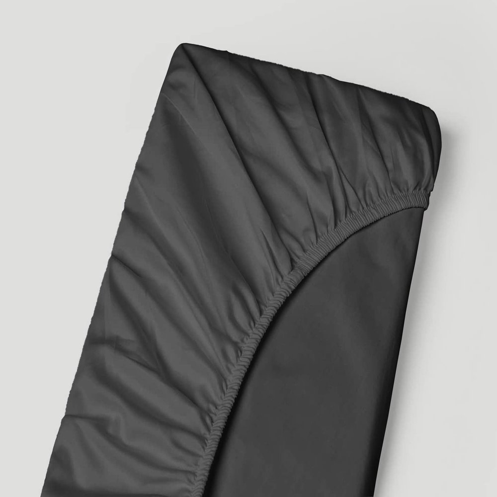 Extra Deep Pocket Bottom Fitted Sheet - 1000-Thread-Count Egyptian Cotton Single Fitted Sheet Only, Extra Deep Pockets California King Size - Fits Upto 24-Inches Mattress - Dark Gray