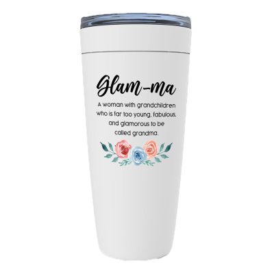 Mother's Day White Viking Tumbler 20oz - Glam-Ma - Funny Sarcasm Grandmother Definition Grandparents Nana Nanny Novelty from Grandchild