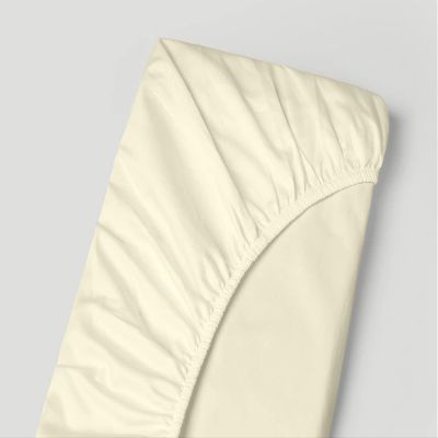 Extra Deep Pocket Bottom Fitted Sheet - 1000-Thread-Count Egyptian Cotton Single Fitted Sheet Only, Extra Deep Pockets California King Size - Fits Upto 24-Inches Mattress - Ivory