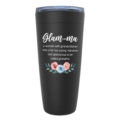 Mother's Day Black Viking Tumbler 20oz - Glam-Ma - Funny Sarcasm Grandmother Definition Grandparents Nana Nanny Novelty from Grandchild