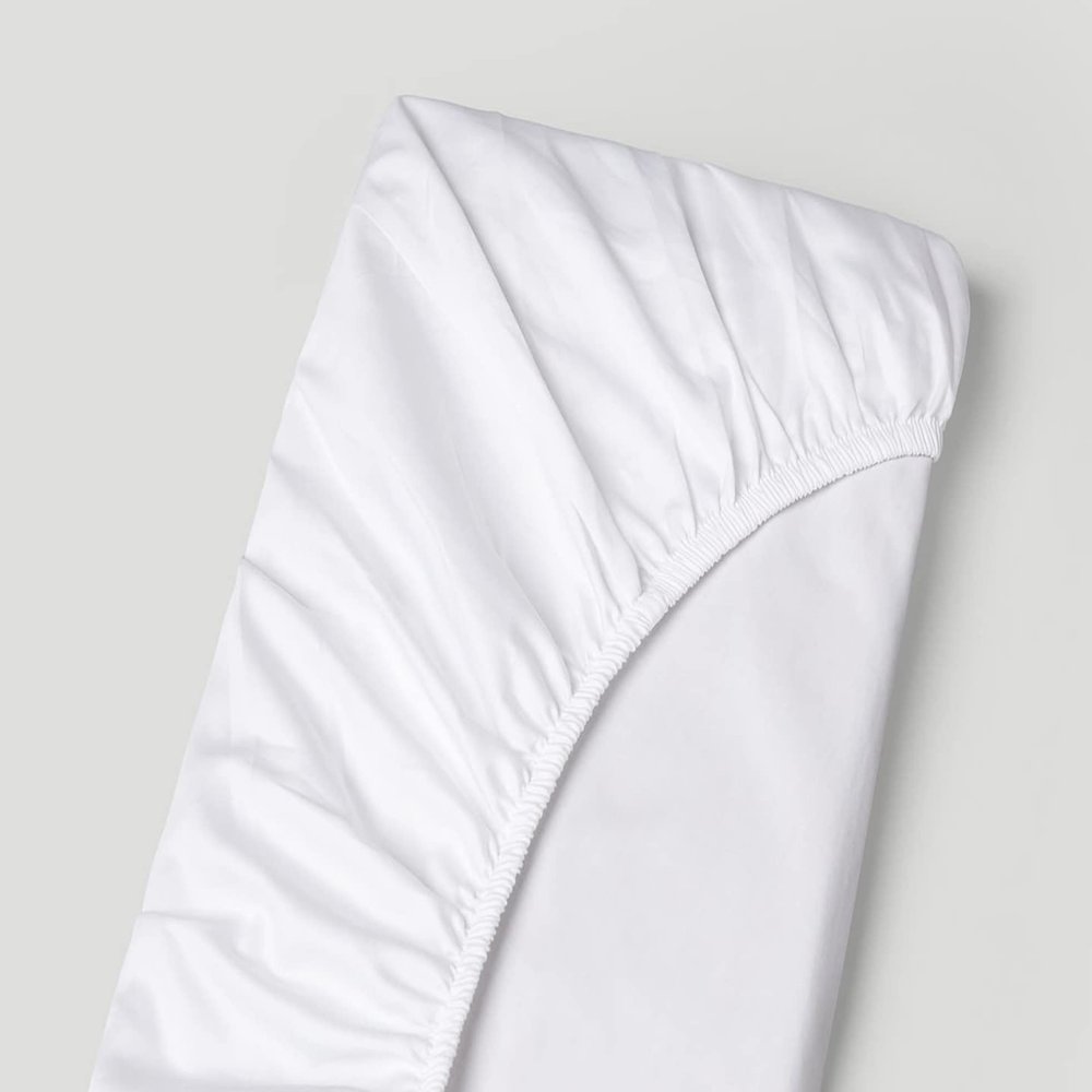 Extra Deep Pocket Bottom Fitted Sheet - 1000-Thread-Count Egyptian Cotton Single Fitted Sheet Only, Extra Deep Pockets Queen XL Size - Fits Upto 19-Inches Mattress - White