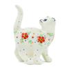 Polmedia Polish Pottery Cat Figurine - Pop of Poppy Pattern Handmade in Boleslawiec Poland by Ceramika Artystyczna + Certificate of Authenticity view 3