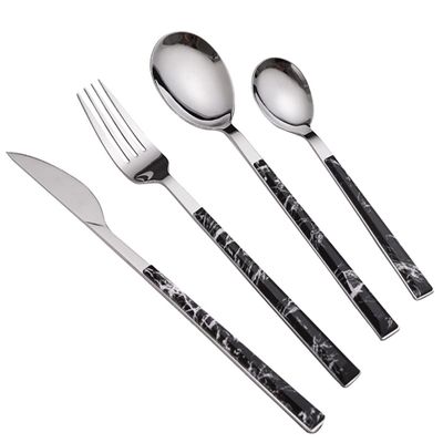 IKXO Silverware Set for 6, 24-Piece 18/10 Stainless Steel Satin Finish Flatware Set,Kitchen Utensil Set,Tableware Travel Cutlery Set for Camping Office School Lunch, Dishwasher Safe