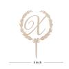 Personalized Wedding Cake Topper Name, Wedding Initials Monogram Topper Rustic Wreath, Cursive Letter Wedding Cake Topper, Initial Wedding Cake Topper, Wooden Cake Topper, Cake Toppers For Wedding view 2