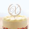 Personalized Wedding Cake Topper Name, Wedding Initials Monogram Topper Rustic Wreath, Cursive Letter Wedding Cake Topper, Initial Wedding Cake Topper, Wooden Cake Topper, Cake Toppers For Wedding view 3