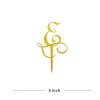 Wedding Initials Monogram Topper Rustic Wreath, Script Letter Cake Topper, Monogram Wedding Topper, Personalized MonogramCake Topper, Gold Glitter Acrylic Cake Topper, Cake Toppers For Wedding view 2