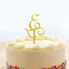 Wedding Initials Monogram Topper Rustic Wreath, Script Letter Cake Topper, Monogram Wedding Topper, Personalized MonogramCake Topper, Gold Glitter Acrylic Cake Topper, Cake Toppers For Wedding view 3
