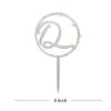 Wedding Initials Monogram Topper Rustic Wreath, Rustic Wreath Monogram Cake Topper, Custom Initial Cake Topper, Single Initial Cake Topper, Silver Glitter Acrylic Cake Topper, Engagement Party view 2