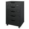 Panana 5/7 Drawer Mobile File Cabinet, Wooden Under Desk Storage with Wheels Office Organization Vertical Filing Chest of Drawers for Home Office (Black, 5 Drawer) view 1