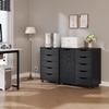 Panana 5/7 Drawer Mobile File Cabinet, Wooden Under Desk Storage with Wheels Office Organization Vertical Filing Chest of Drawers for Home Office (Black, 5 Drawer) view 3