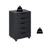 Panana 5/7 Drawer Mobile File Cabinet, Wooden Under Desk Storage with Wheels Office Organization Vertical Filing Chest of Drawers for Home Office (Black, 5 Drawer) view 4