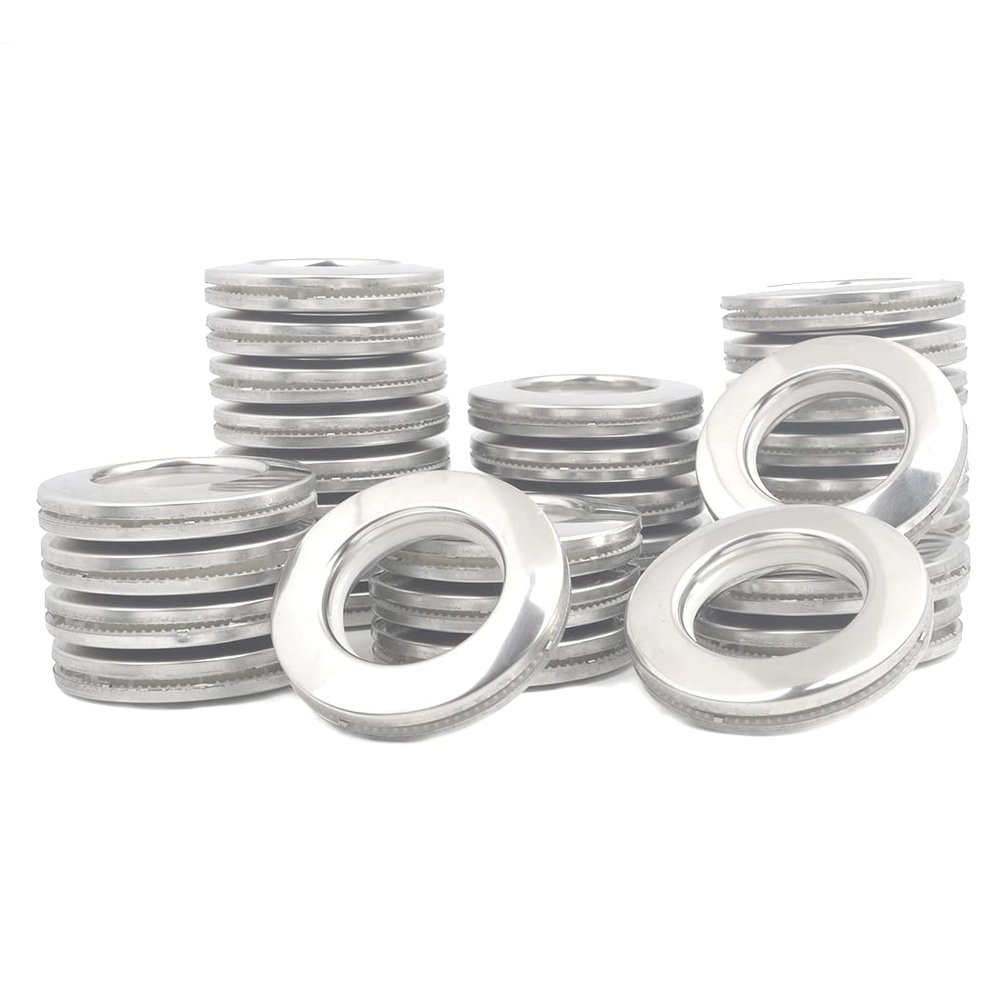 Kuasting Curtain Grommets Surface 28 pcs Stainless Steel Eyelet Rings Inner Layer ABS Plastic Large Metal Grommets 1.65 Metal Grommets for Curtains (28)
