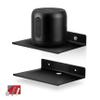 2-Pack 6" Floating Metal Wall Shelf for Books, Organizer, Speakers, Plants, Cameras, Books, Decor Display, Storage, Routers & More Wide Universal Holder Shelf by Brainwavz (Black) view 1