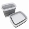SAMMART 10L (2.6 Gallons) Collapsible Tub - Foldable Dish Tub - Portable Washing Basin - Space Saving Plastic Washtub (White/Grey, 2) view 2
