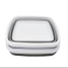 SAMMART 10L (2.6 Gallons) Collapsible Tub - Foldable Dish Tub - Portable Washing Basin - Space Saving Plastic Washtub (White/Grey, 2) view 3