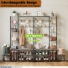 Espelism Hall Tree with Shoe Storage Bench Coat Rack with 7 Hooks Interchangeable 4 Tier Side Storage Shelves Small Cute Side Bench Industrial 5-in-1 Entryway Coat Rack for Hallway Mudroom Bedroom view 3