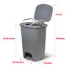 Glad Kitchen Trash Can | Large Plastic Waste Bin with Odor Protection of Lid | Hands Free with Step On Foot Pedal and Garbage Bag Rings, 20 Gallon, Grey view 2