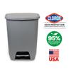 Glad Kitchen Trash Can | Large Plastic Waste Bin with Odor Protection of Lid | Hands Free with Step On Foot Pedal and Garbage Bag Rings, 20 Gallon, Grey view 3