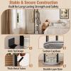 Espelism Rotary Coat Rack Freestanding Metal Coat Hall Tree Stand with 4 Tiers Storage Display Shelf and 9 Hooks for Entryway Bedroom Corner Office Garment Clothes Holder (Grey) view 4