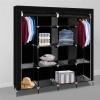 67" Portable Wardrobe Closet, Wardrobe Closet for Hanging Clothes with 2 Hanging Rods, 12 Clothes Storage Organizer Shelves, Non-Woven Fabric Wardrobe, Easy to Assemble (66.4" x 17.8" x 66.8", Black) view 2