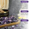 Crocon 1LB Amethyst Tumbled Stones and Crystals Bulk 2000+ carats, Polished Stones Rock Collection vase Filler tumbles Crystals Healing Reiki Gemstone Gifts, Fountain tumbles Size 20 mm view 4