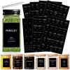 GPOVVIMX 191 Spice Jar Labels Preprinted Minimalist Stickers - Matte Black Waterproof Label - Fit Round or Rectangle Spice Jars - Herb Seasoning Kitchen Pantry Labels view 1
