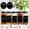 GPOVVIMX 191 Spice Jar Labels Preprinted Minimalist Stickers - Matte Black Waterproof Label - Fit Round or Rectangle Spice Jars - Herb Seasoning Kitchen Pantry Labels view 2