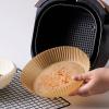 100 Pcs Air Fryer paper Liners - 6.3 Inch Air Fryer Disposable Paper Liner, Non-Stick Air Fryer Disposable Liners, Food-Grade Air Fryer Liners Disposable, Water and Oil Proof, (Brown) view 2