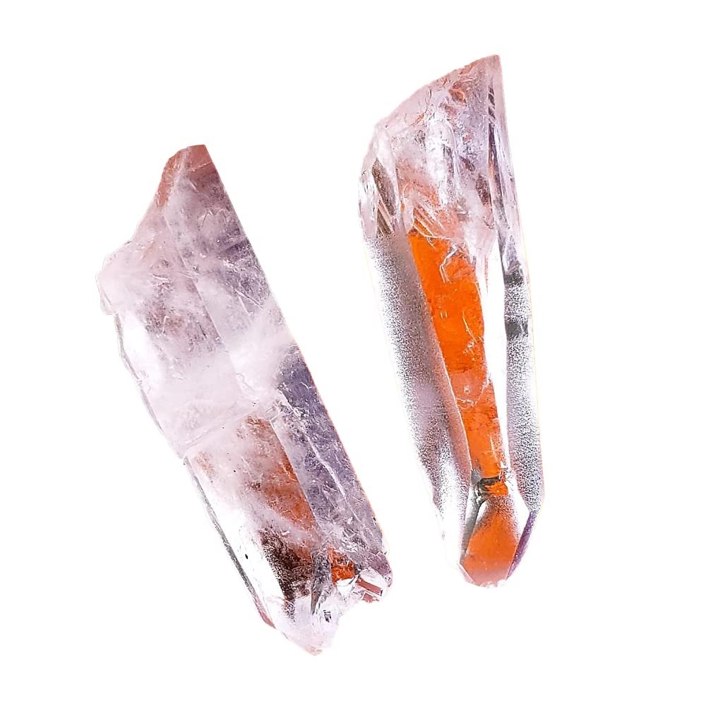 Lemurian Seed Crystal, or Lemurian Quartz from Brazil Raw Natural Rough Crystal Healing Gemstone 2pc set